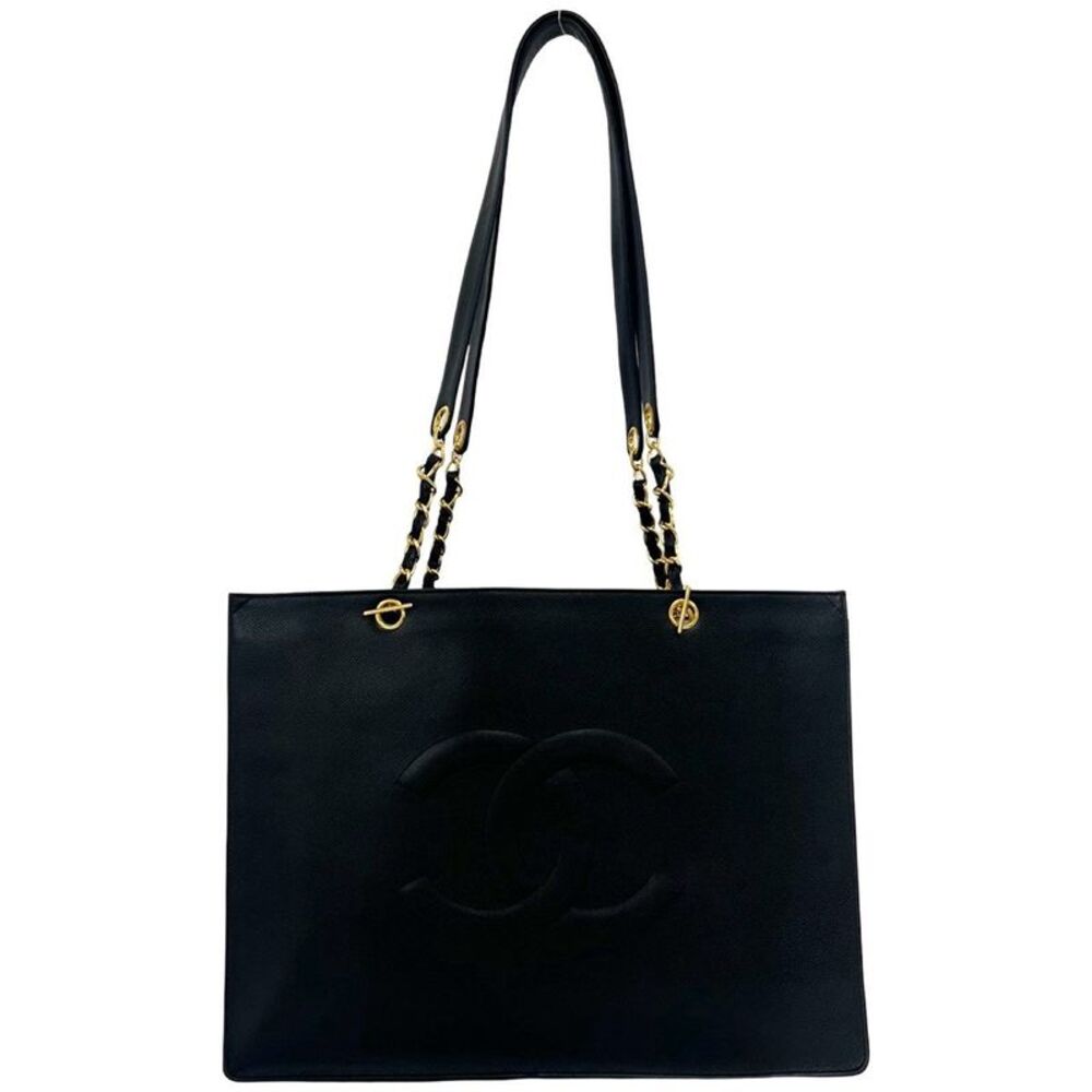 Chanel Coco Mark Caviar Leather Tote Bag